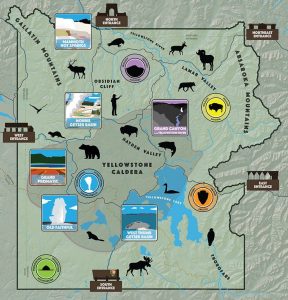 Yellowstone Mapa Estilizado/MotorhomeTrips